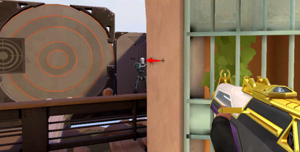 An example of pre-aiming your weapon