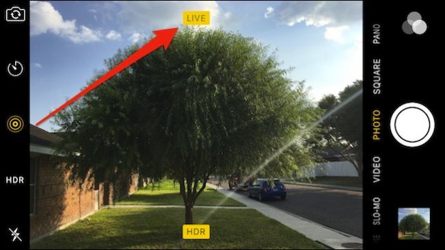 Индикатор Live в видоискателе камеры iPhone