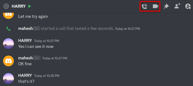 Выберите «Голосовой вызов» или «Видеовызов» в личном сообщении.