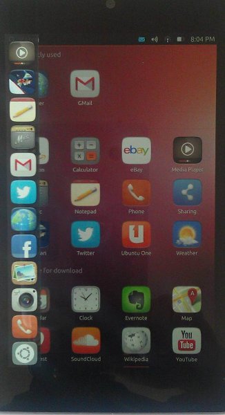 Список приложений и рабочие столы Ubuntu Touch