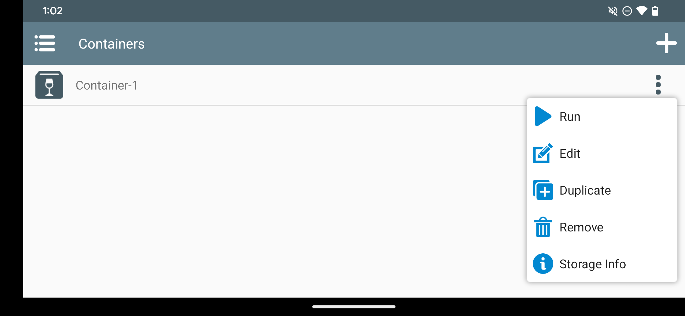 Опция запуска контейнера Winlator
