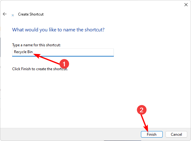 Готовый ярлык Корзины на рабочем столе