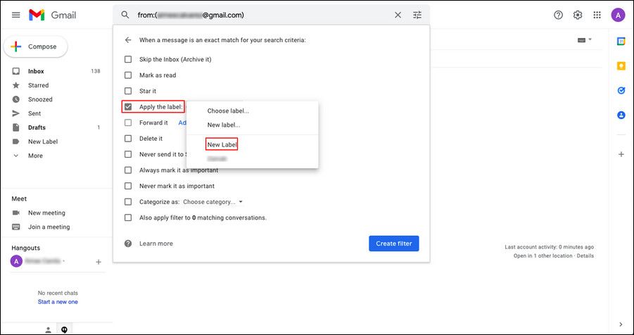 Apply the new label option