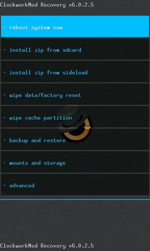 Экран CWM Recovery на Lenovo P780