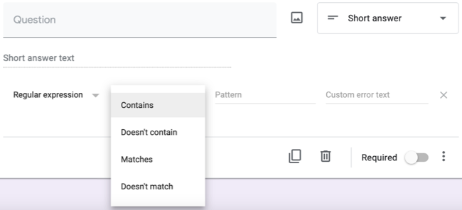 Настройки проверки по регулярному выражению
