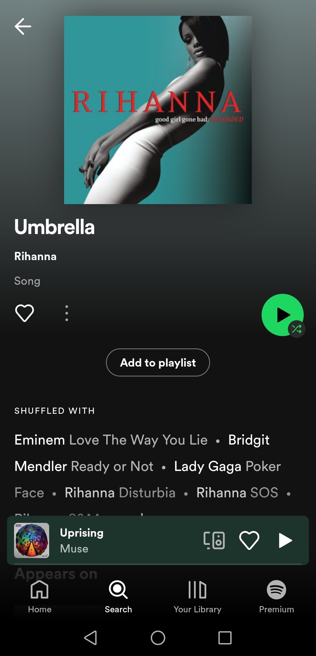 Нахождение песни через поиск в Spotify