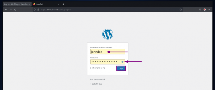 Страница входа в WordPress