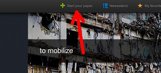 Кнопка Start your paper на Paper.li для создания издания