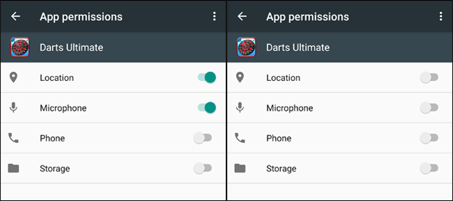 Скриншот настроек разрешений микрофона в Android