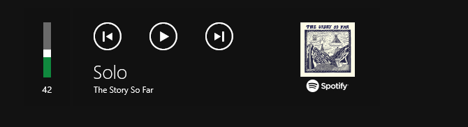 Всплывающее окно Spotify с информацией о треке