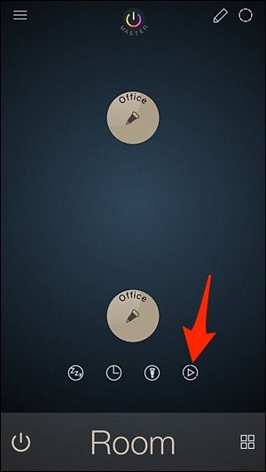 Кнопка анимаций — круг с треугольником воспроизведения