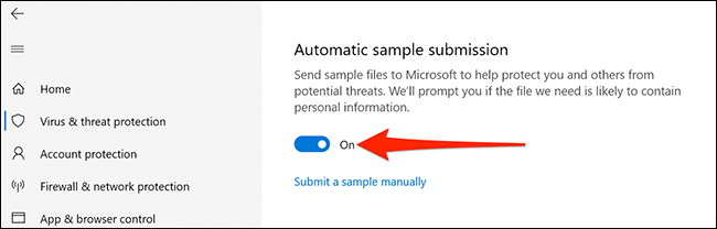 Disable suspicious file submission