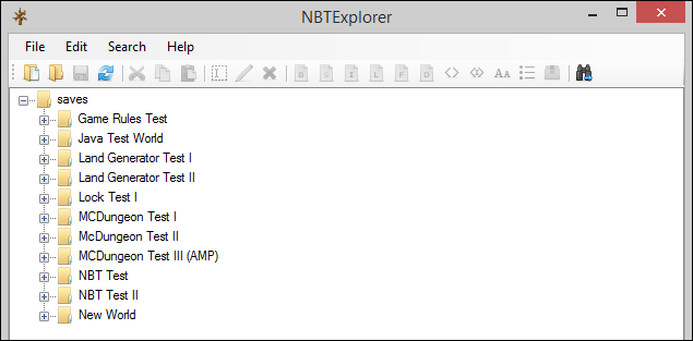 Открытие мира в NBTExplorer и список файлов level.dat
