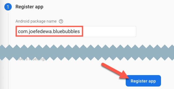 Зарегистрируйте Android приложение и скачайте google-services.json