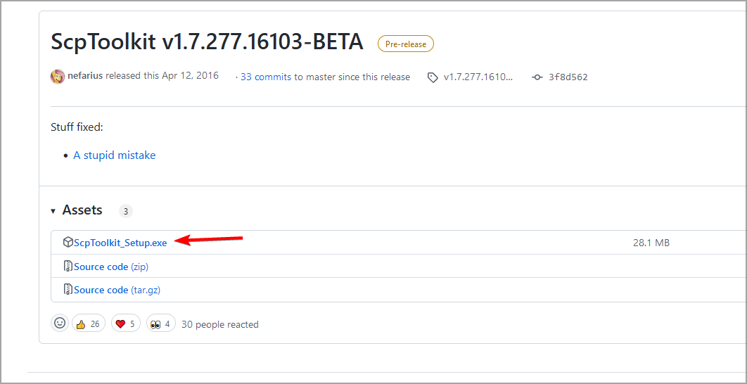 Окно установщика ScpToolkit с кнопкой запуска