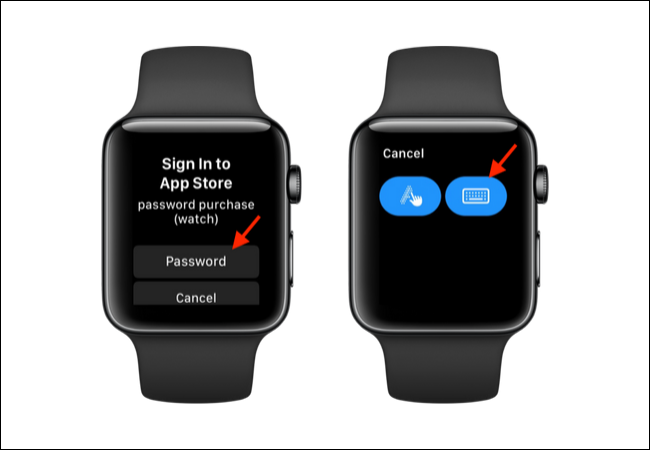 Коснитесь опции Password, затем значок клавиатуры, чтобы ввести пароль на iPhone