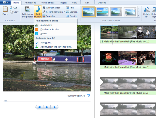 Windows-Movie-Maker-Importing files