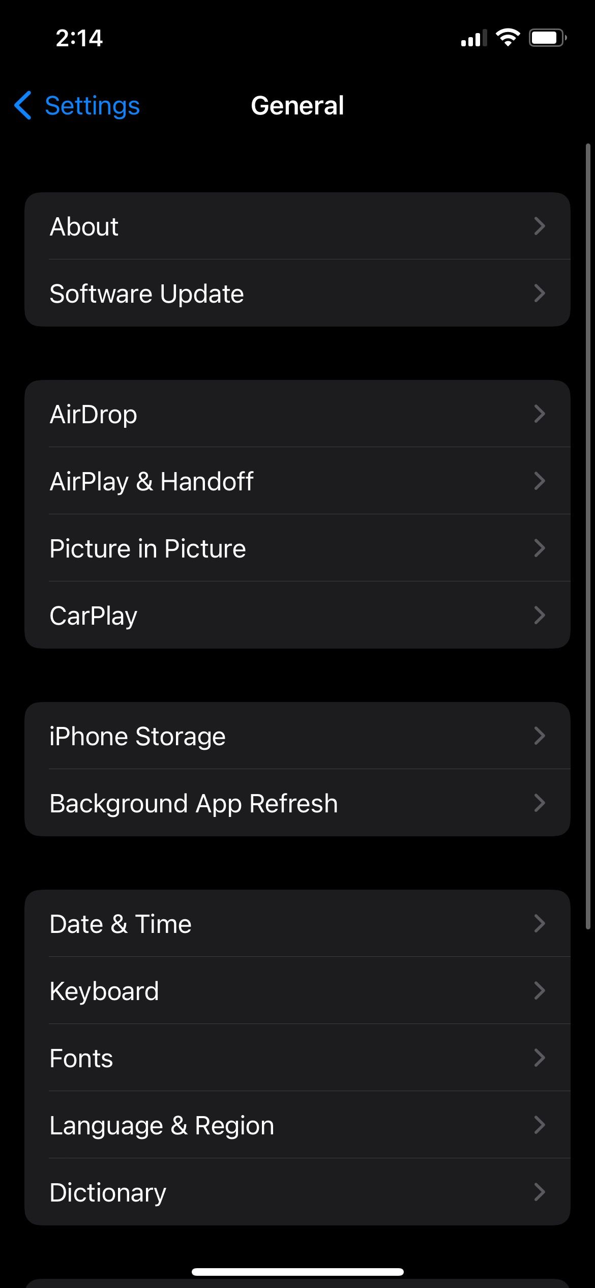 Настройки iPhone — Основные