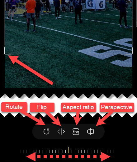 Инструменты кадрирования в Галерее Samsung.