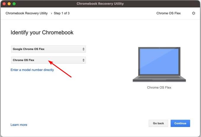 Выбор Chrome OS Flex как модели для создания носителя