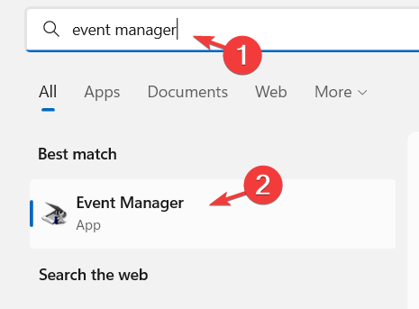 Окно Epson Event Manager с выбором устройства в списке