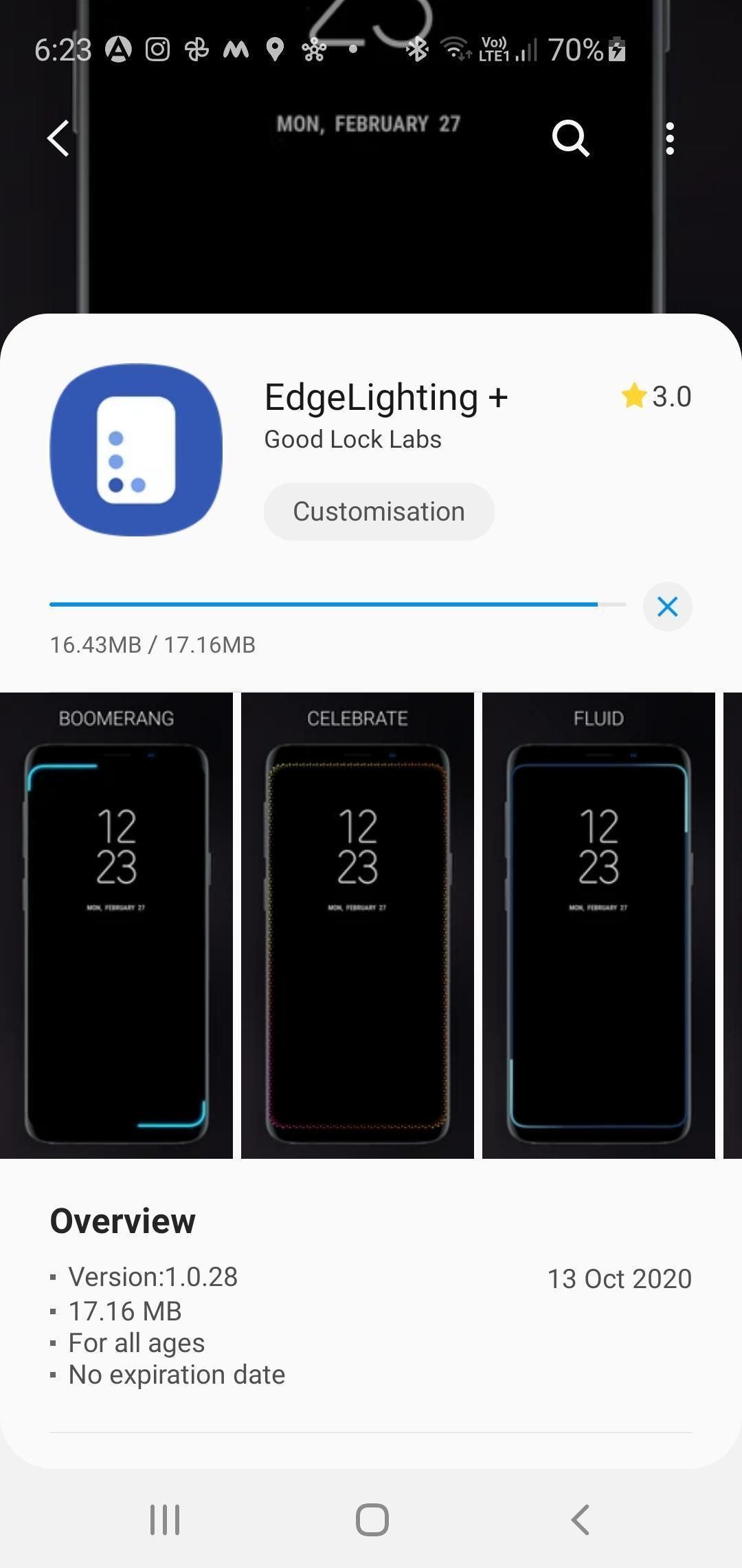 Edge Lighting — настройки эффекта в Good Lock