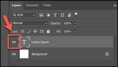 Нажмите иконку глаза рядом со слоем, чтобы скрыть его