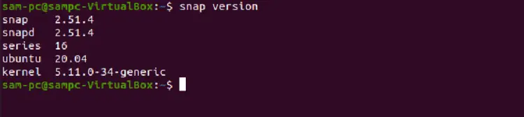 Проверка версии snap