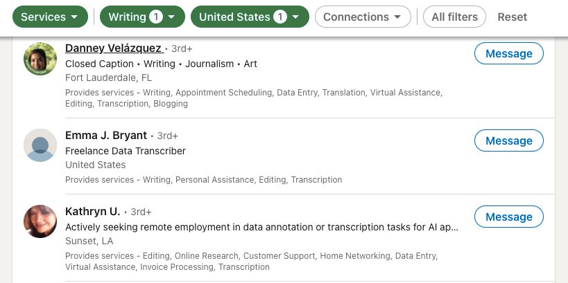 LinkedIn Services Search