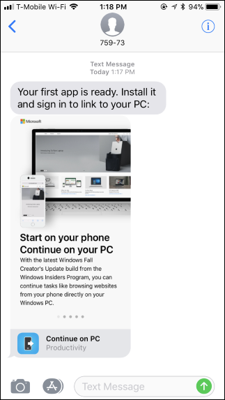 Экран App Store с приложением Continue on PC для iPhone