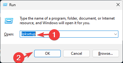 Запуск lpksetup через Run