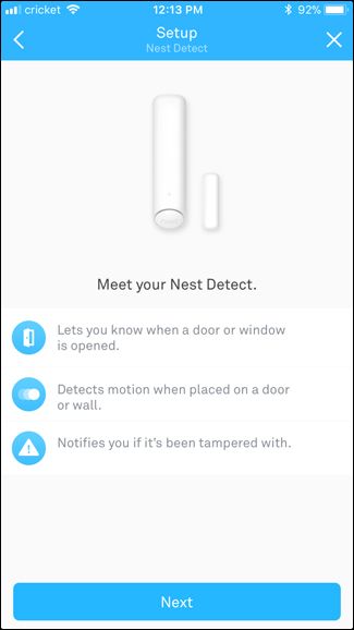 Сканирование QR‑кода датчика Nest Detect