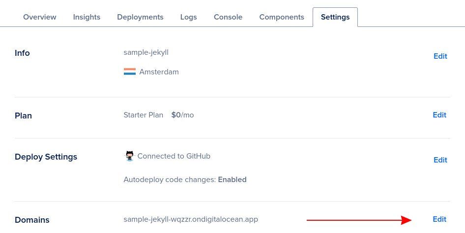 Скриншот страницы настроек App Platform