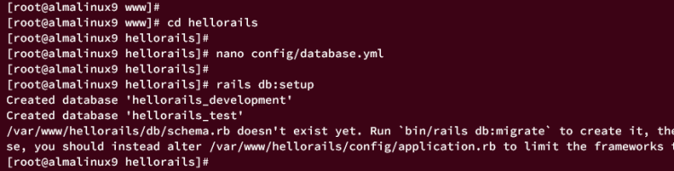 Выполнение миграций базы данных Rails