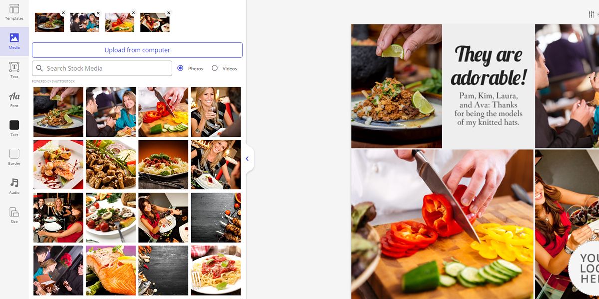 Загрузка внешних изображений в шаблон коллажа