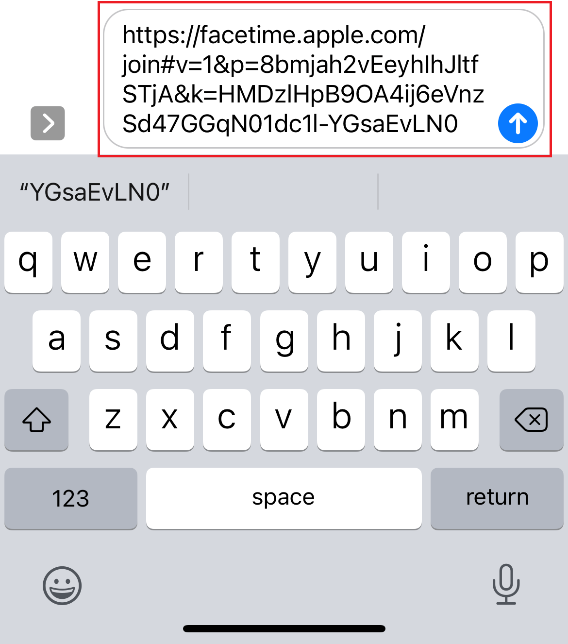Вставьте ссылку FaceTime в любое мессенджер‑сообщение, например iMessage