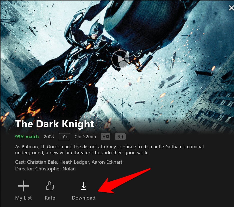 Интерфейс загрузки Netflix на Windows