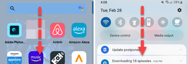 Проведите вниз дважды, чтобы открыть панель быстрых настроек на Samsung.