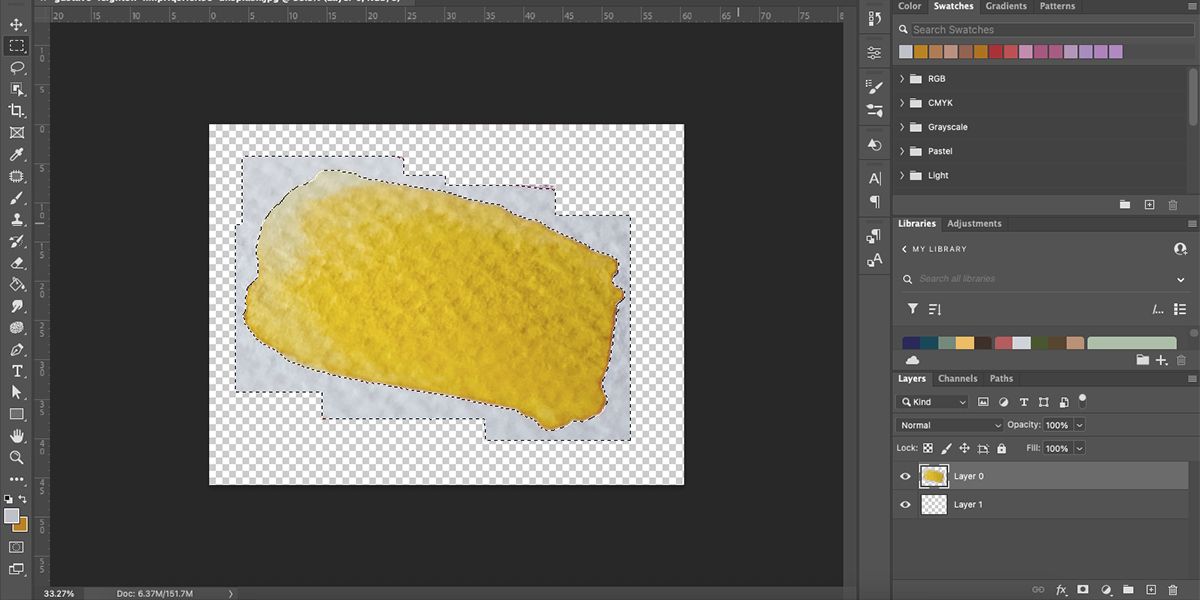 Цветовая заливка и прозрачный фон в Photoshop.