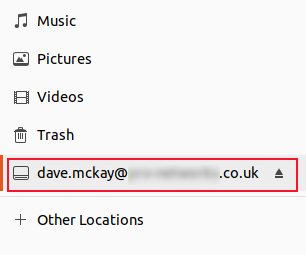 File browser sidebar with the OneDrive entry highlighted