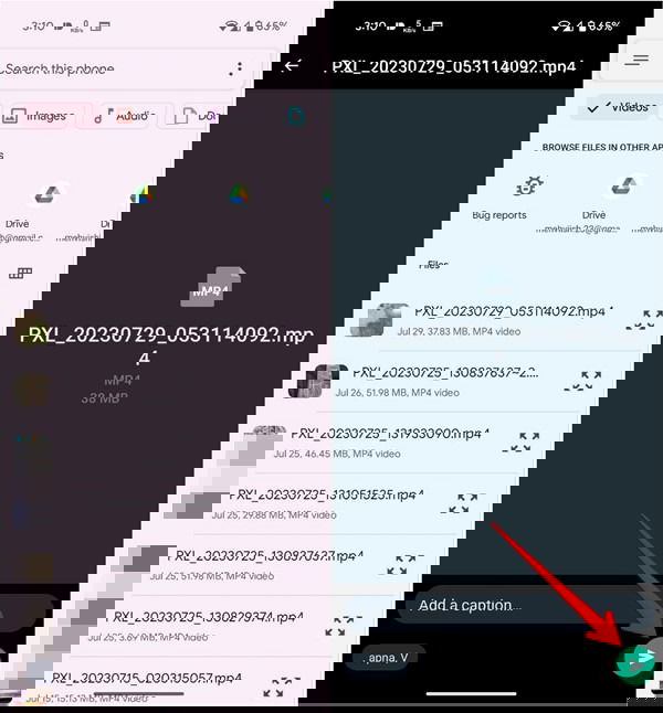 Отправка видео как документа на Android
