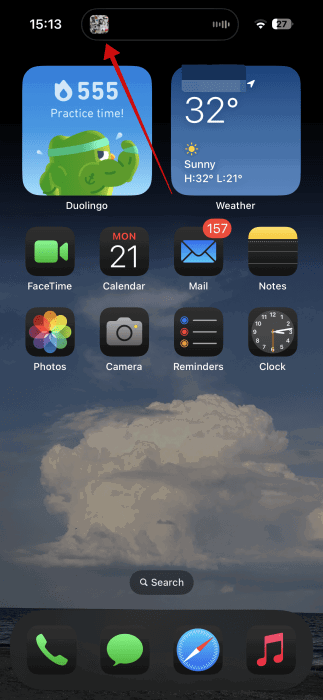 Отображение плеера в Dynamic Island