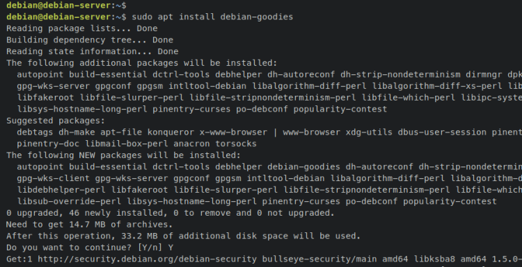 Установка зависимостей на целевом сервере Debian