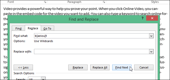 Поиск одного из указанных символов