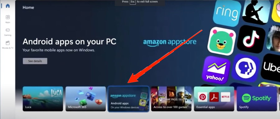 Промо‑баннер Android‑приложений в Microsoft Store