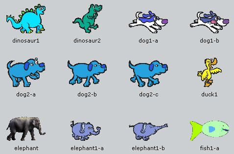 Примеры спрайтов — щенки в Scratch