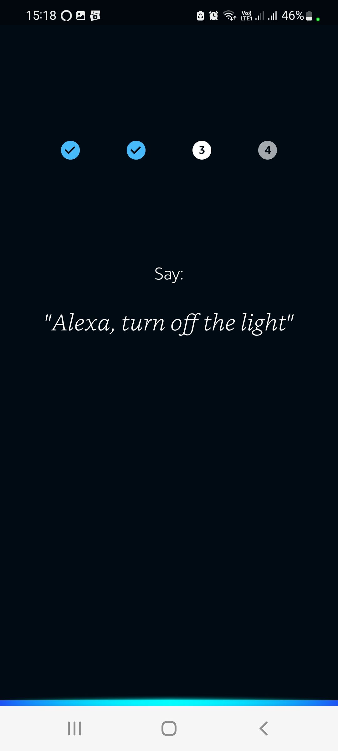 The Alexa voice ID training screen