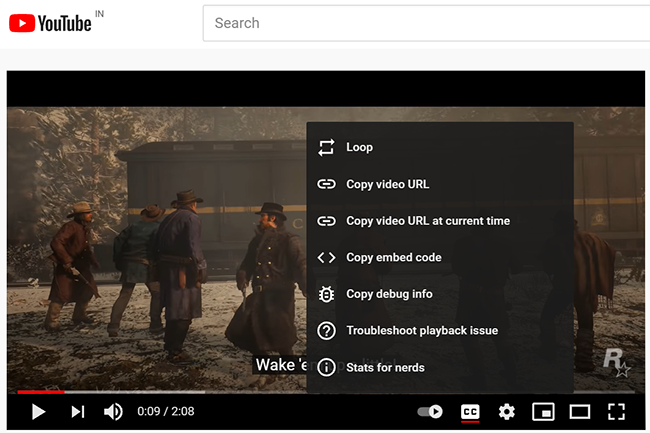 Первое правое меню плеера в Edge