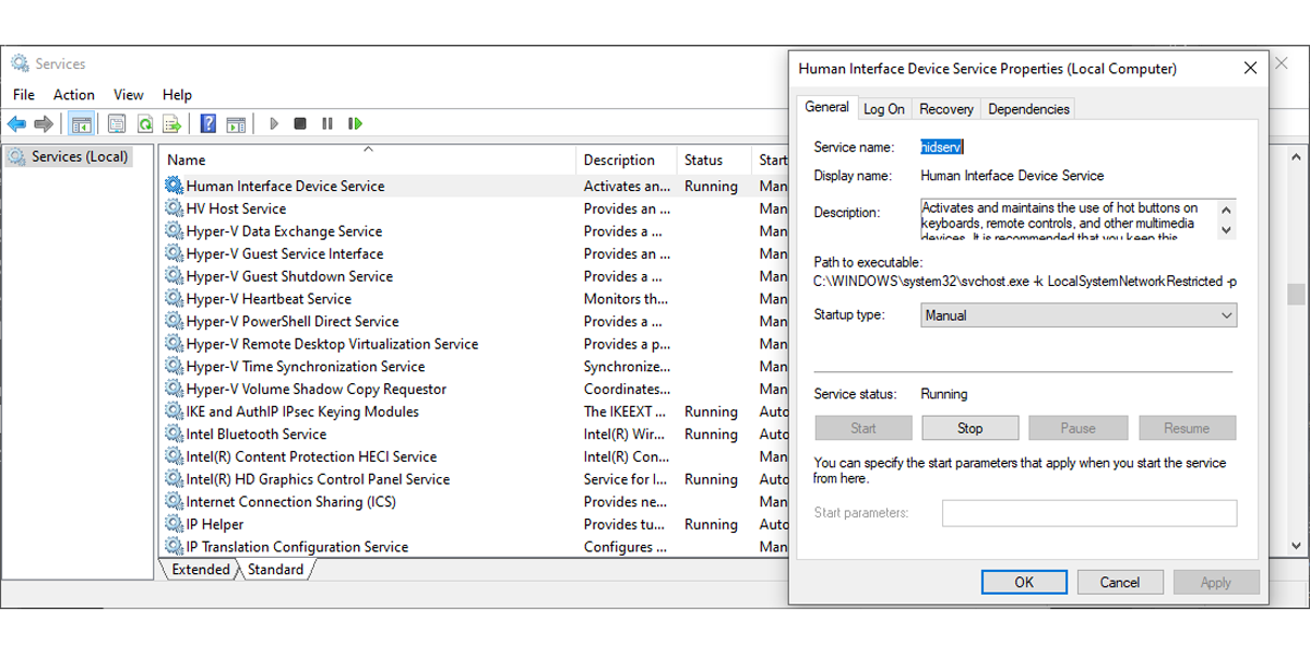 Службы Windows, влияющие на медиаклавиши