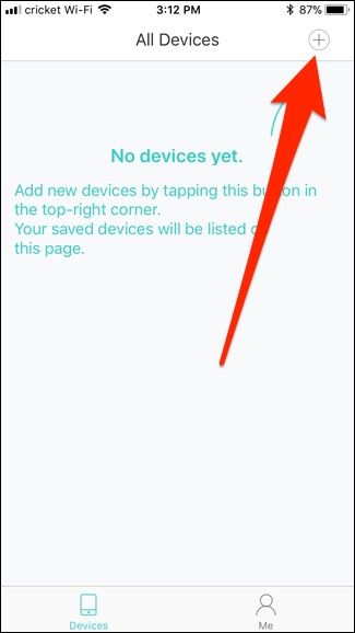 Выбор модели Smart Plug Mini в приложении